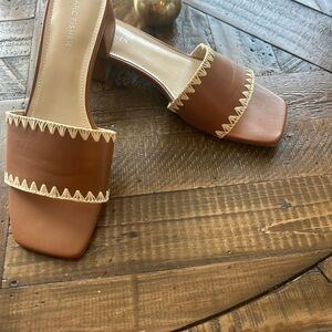 Marc Fisher Tan Leather Women's Sandals